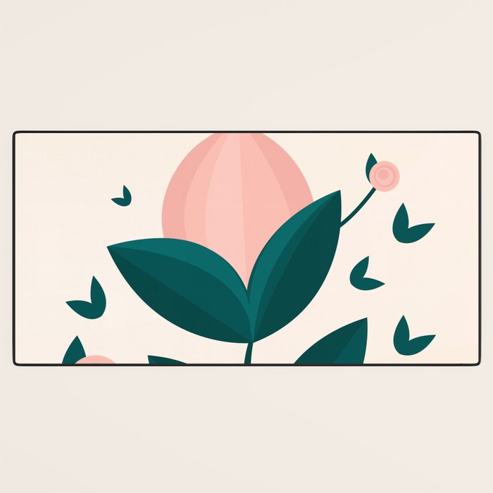 Pink flower Desk Mat Gallery Image 3