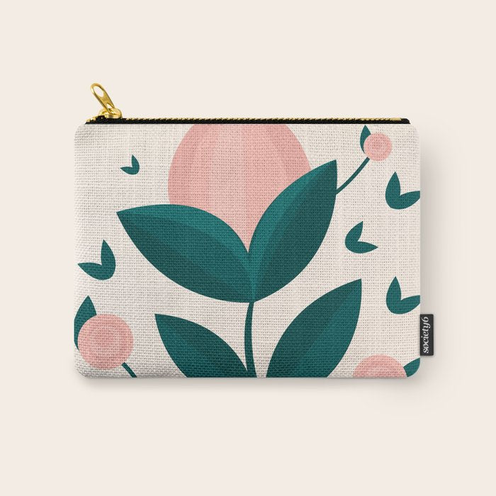Pink flower Carry All Pouch Gallery Image 1