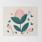 Pink flower Throw Blanket Gallery Image 2