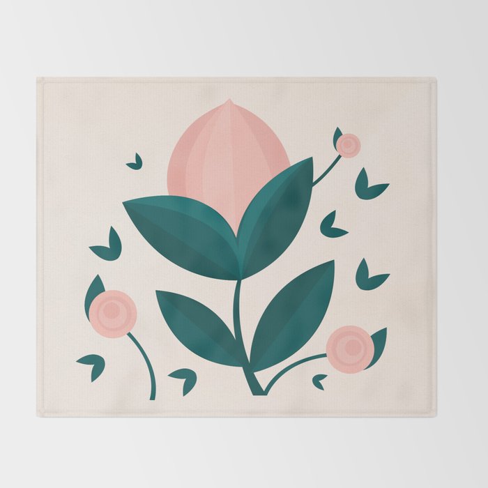 Pink flower Throw Blanket Gallery Image 2