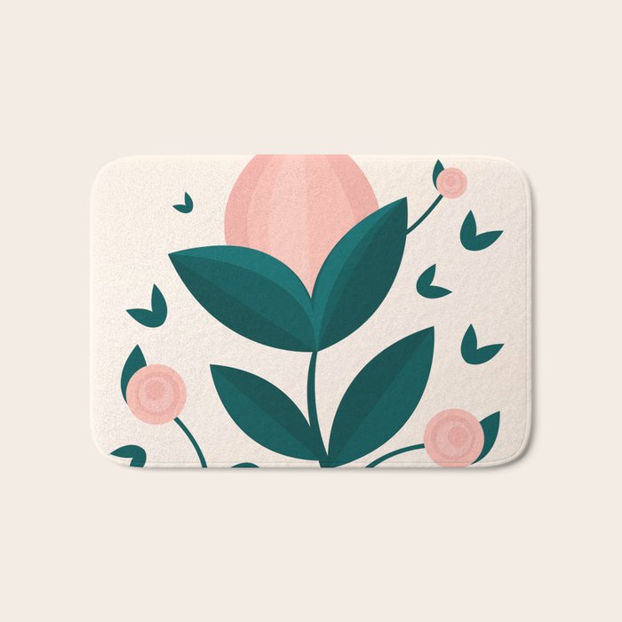 Pink flower Bath Mat Gallery Image 1