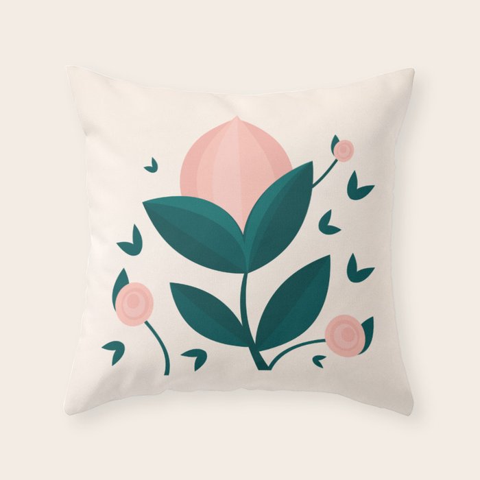 Pink flower Throw Pillow Gallery Image 6