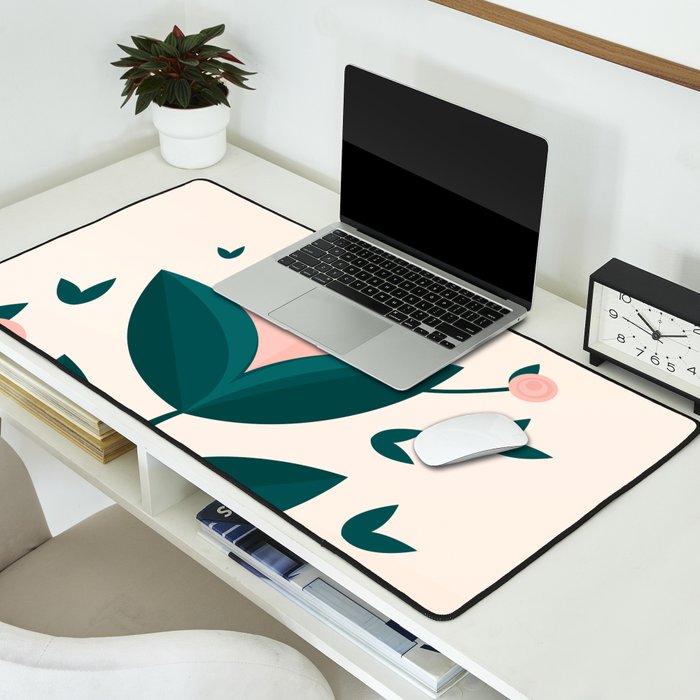 Pink flower Desk Mat Gallery Image 2