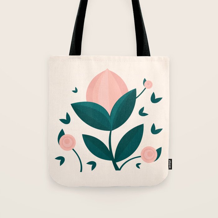 Pink flower Tote Bag Gallery Image 1
