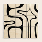 Copacetic Retro Abstract Pattern Black and White Wood Wall Art Gallery Image 1