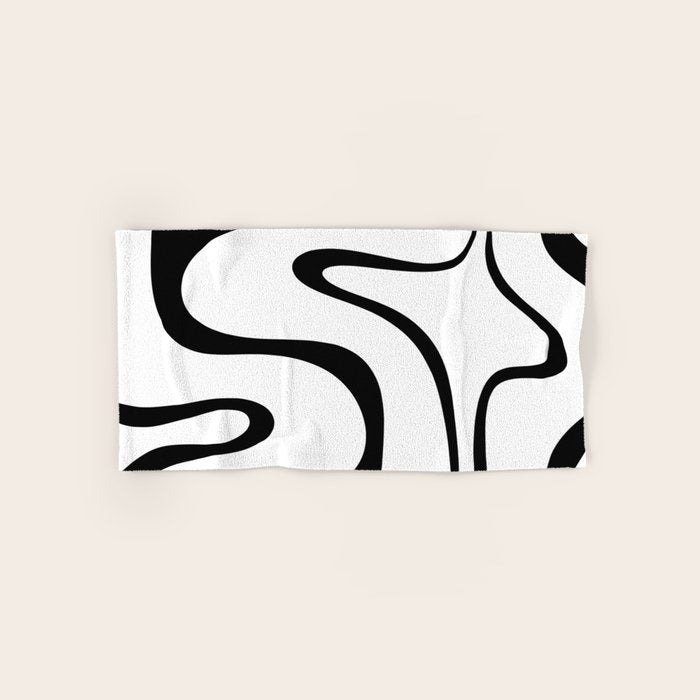 Copacetic Retro Abstract Pattern Black and White Bath Towel Gallery Image 1