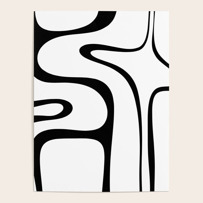 Copacetic Retro Abstract Pattern Black and White Poster Gallery Image 1