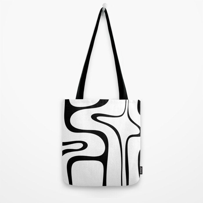 Copacetic Retro Abstract Pattern Black and White Tote Bag Gallery Image 2