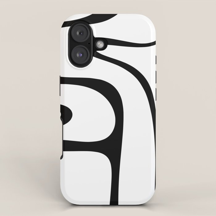 Copacetic Retro Abstract Pattern Black and White iPhone Case Gallery Image 1