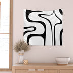 Copacetic Retro Abstract Pattern Black and White Wall Tapestry Gallery Image 2