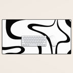 Copacetic Retro Abstract Pattern Black and White Desk Mat Gallery Image 1