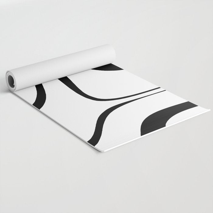 Copacetic Retro Abstract Pattern Black and White Yoga Mat Gallery Image 2