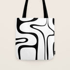 Copacetic Retro Abstract Pattern Black and White Tote Bag Gallery Image 1