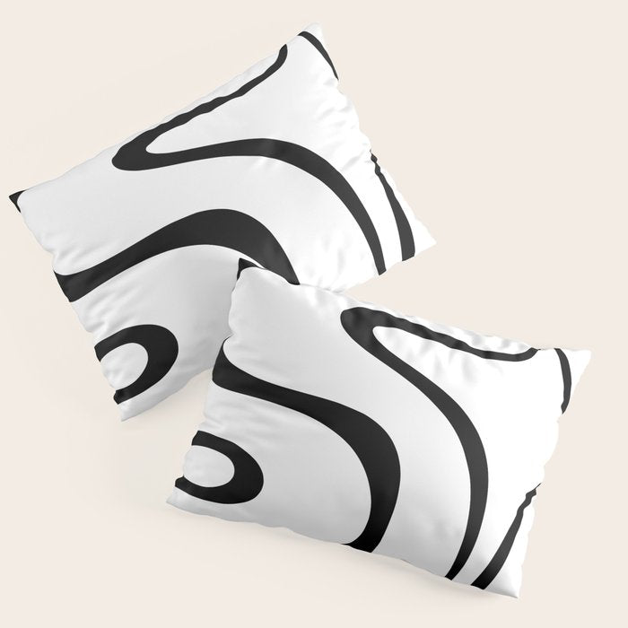 Copacetic Retro Abstract Pattern Black and White Pillow Sham Gallery Image 3