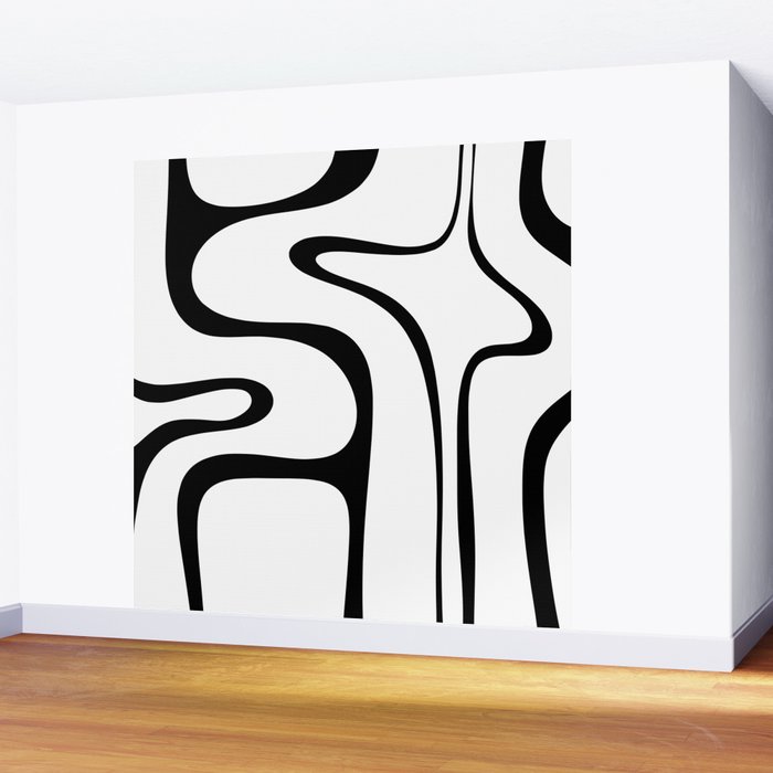 Copacetic Retro Abstract Pattern Black and White Wall Mural Gallery Image 2