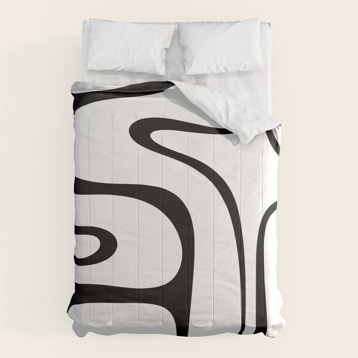 Copacetic Retro Abstract Pattern Black and White Comforter Gallery Image 1