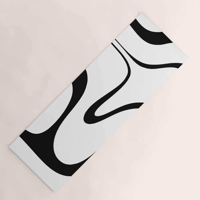 Copacetic Retro Abstract Pattern Black and White Yoga Mat Gallery Image 1