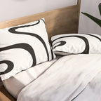 Copacetic Retro Abstract Pattern Black and White Pillow Sham Gallery Image 2