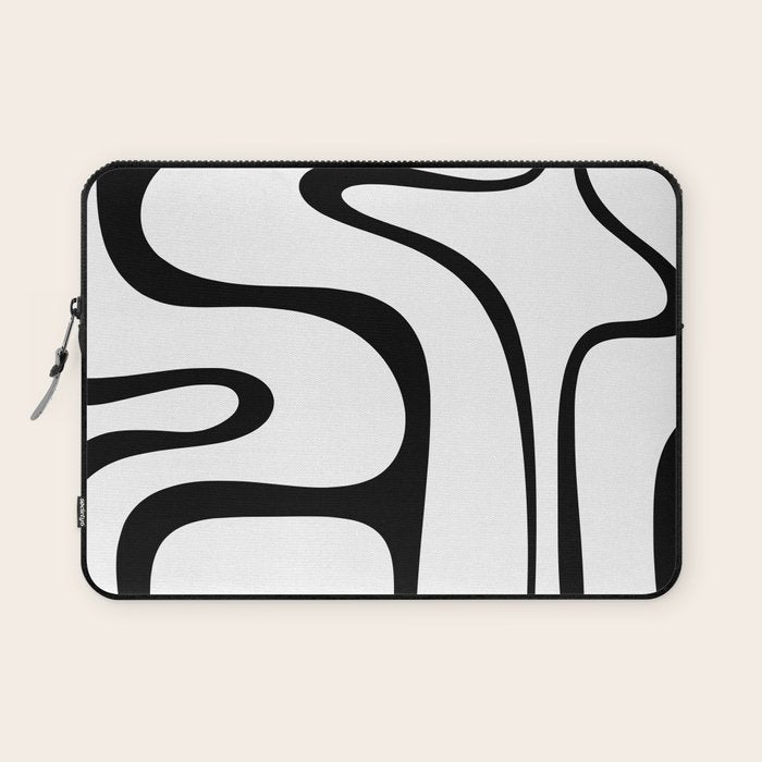 Copacetic Retro Abstract Pattern Black and White Laptop Sleeve Gallery Image 1