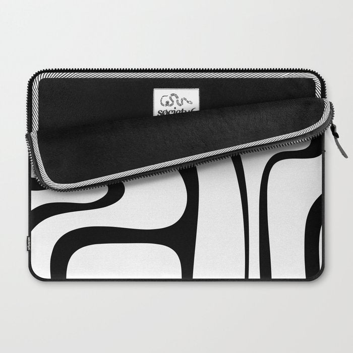 Copacetic Retro Abstract Pattern Black and White Laptop Sleeve Gallery Image 2