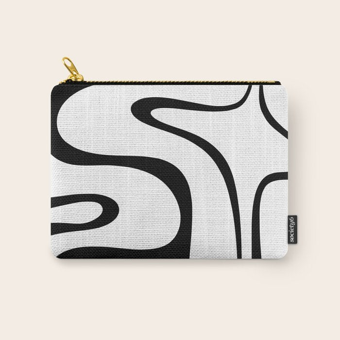 Copacetic Retro Abstract Pattern Black and White Carry All Pouch Gallery Image 1