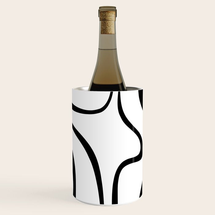 Copacetic Retro Abstract Pattern Black and White Wine Chiller Gallery Image 3