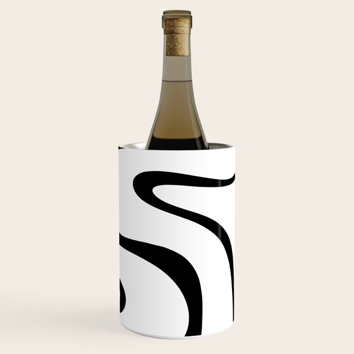 Copacetic Retro Abstract Pattern Black and White Wine Chiller Gallery Image 1