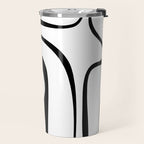 Copacetic Retro Abstract Pattern Black and White Travel Mug Gallery Image 2