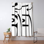 Copacetic Retro Abstract Pattern Black and White Window Curtain Gallery Image 5