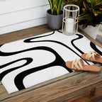 Copacetic Retro Abstract Pattern Black and White Outdoor Rug Gallery Image 2