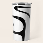 Copacetic Retro Abstract Pattern Black and White Travel Mug Gallery Image 1