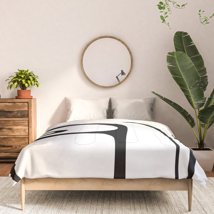 Copacetic Retro Abstract Pattern Black and White Comforter Gallery Image 3