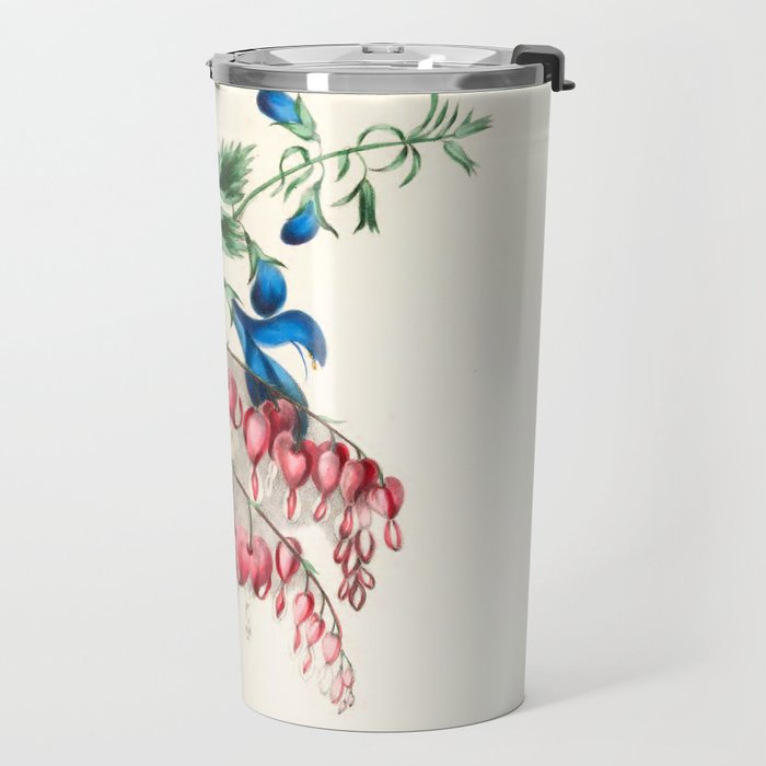  Salvia and dielytra flowers by Clarissa Munger Badger, 1866 (benefitting The Nature Conservancy) Travel Mug Gallery Image 2