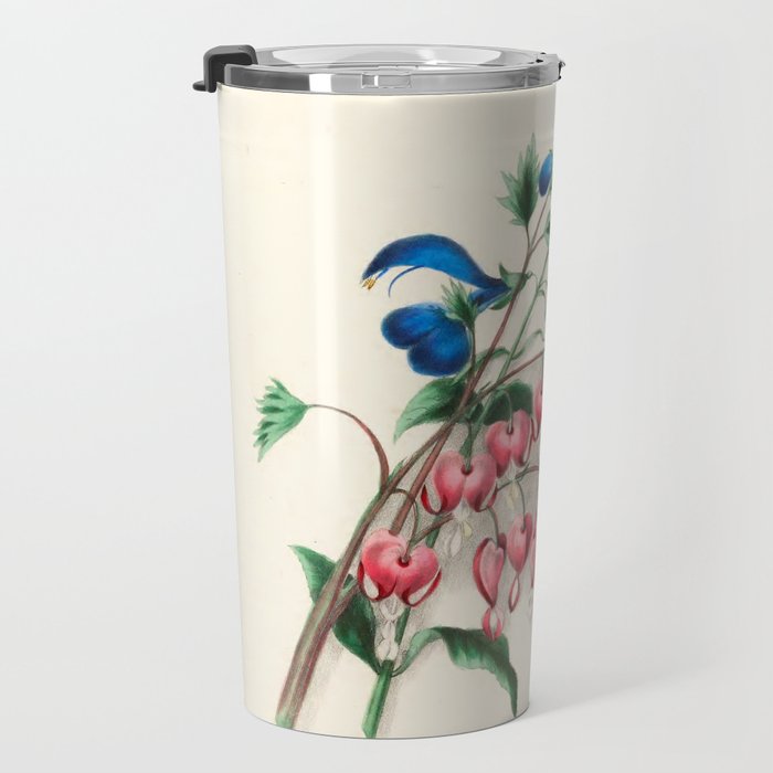  Salvia and dielytra flowers by Clarissa Munger Badger, 1866 (benefitting The Nature Conservancy) Travel Mug Gallery Image 3