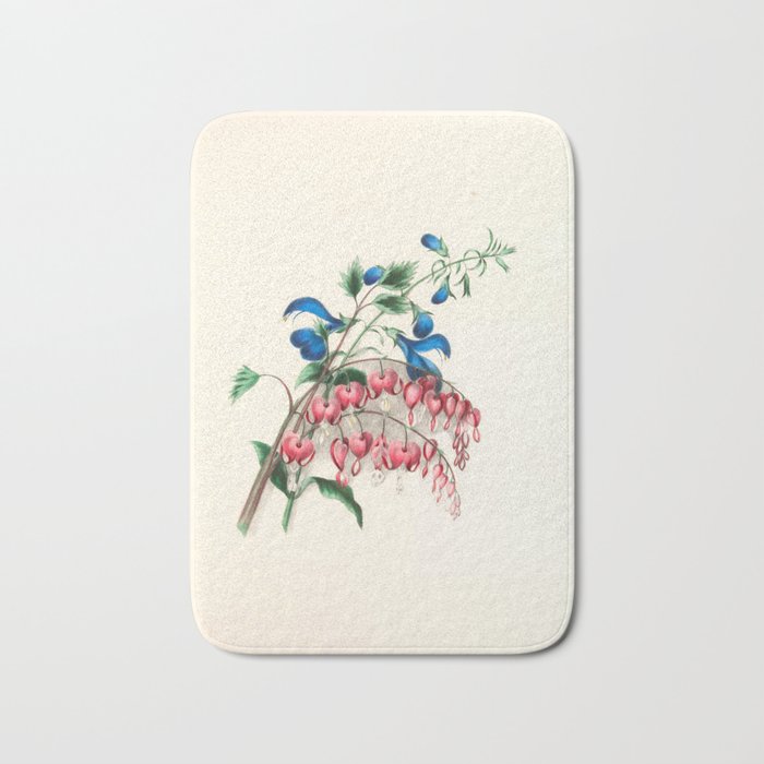  Salvia and dielytra flowers by Clarissa Munger Badger, 1866 (benefitting The Nature Conservancy) Bath Mat Gallery Image 1
