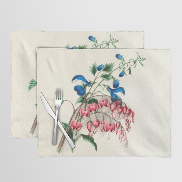  Salvia and dielytra flowers by Clarissa Munger Badger, 1866 (benefitting The Nature Conservancy) Placemat Gallery Image 1