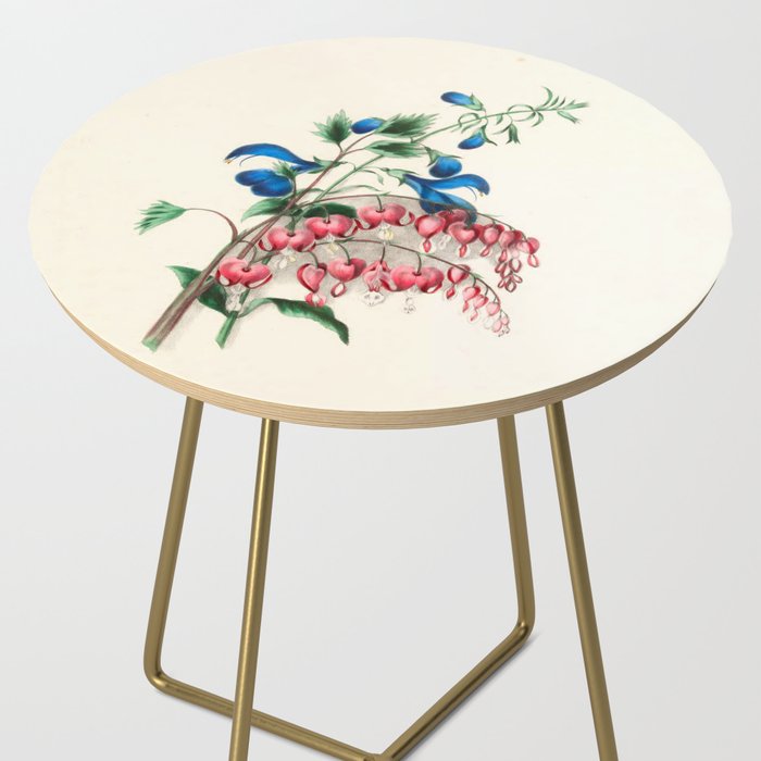  Salvia and dielytra flowers by Clarissa Munger Badger, 1866 (benefitting The Nature Conservancy) Side Table Gallery Image 2