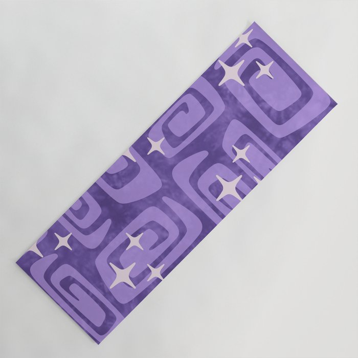 Mid Century Modern Cosmic Galaxies 584 Purple Yoga Mat Gallery Image 1