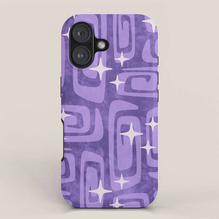 Mid Century Modern Cosmic Galaxies 584 Purple iPhone Case Gallery Image 1