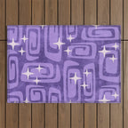 Mid Century Modern Cosmic Galaxies 584 Purple Outdoor Rug Gallery Image 1