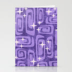 Mid Century Modern Cosmic Galaxies 584 Purple Stationery Card Gallery Image 2
