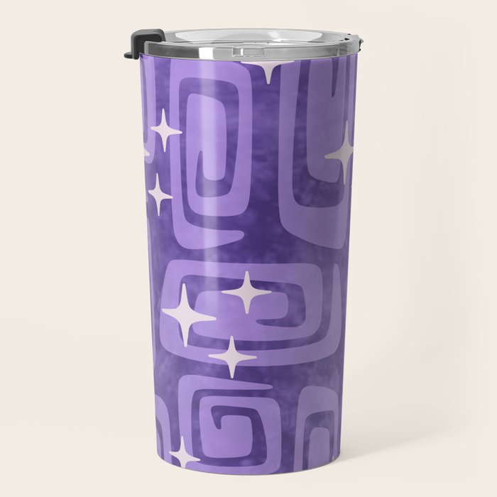 Mid Century Modern Cosmic Galaxies 584 Purple Travel Mug Gallery Image 3