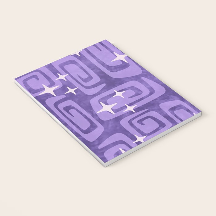 Mid Century Modern Cosmic Galaxies 584 Purple Notebook Gallery Image 3