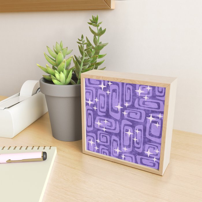 Mid Century Modern Cosmic Galaxies 584 Purple Mini Art Print Gallery Image 2