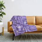 Mid Century Modern Cosmic Galaxies 584 Purple Throw Blanket Gallery Image 1