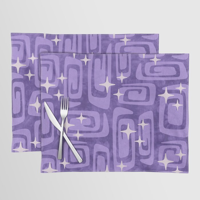 Mid Century Modern Cosmic Galaxies 584 Purple Placemat Gallery Image 1