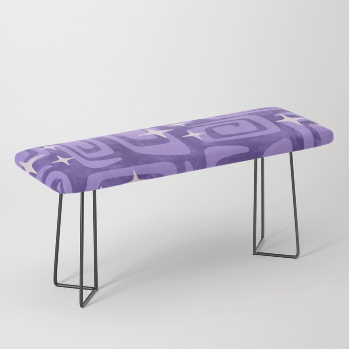 Mid Century Modern Cosmic Galaxies 584 Purple Bench Gallery Image 1