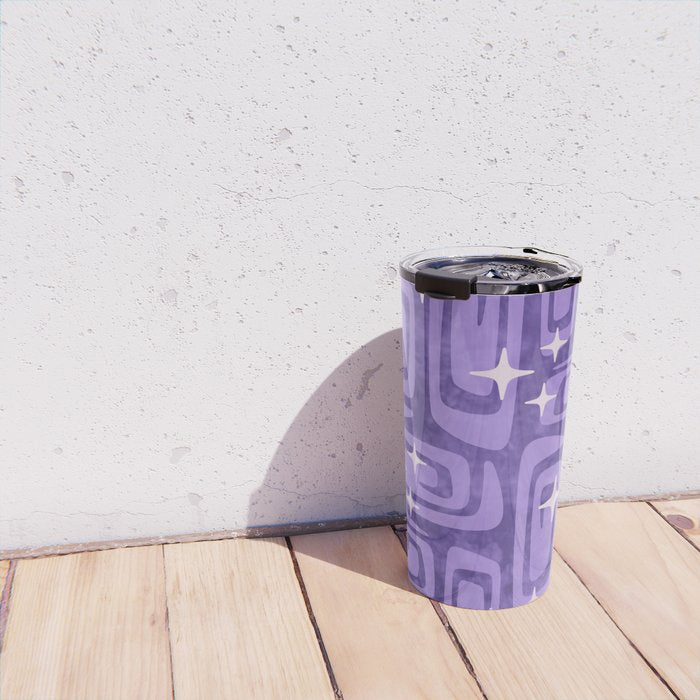 Mid Century Modern Cosmic Galaxies 584 Purple Travel Mug Gallery Image 4