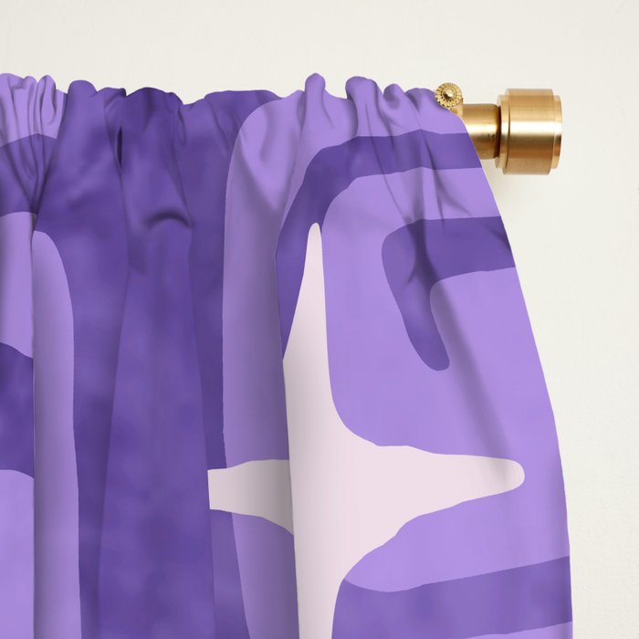 Mid Century Modern Cosmic Galaxies 584 Purple Window Curtain Gallery Image 2