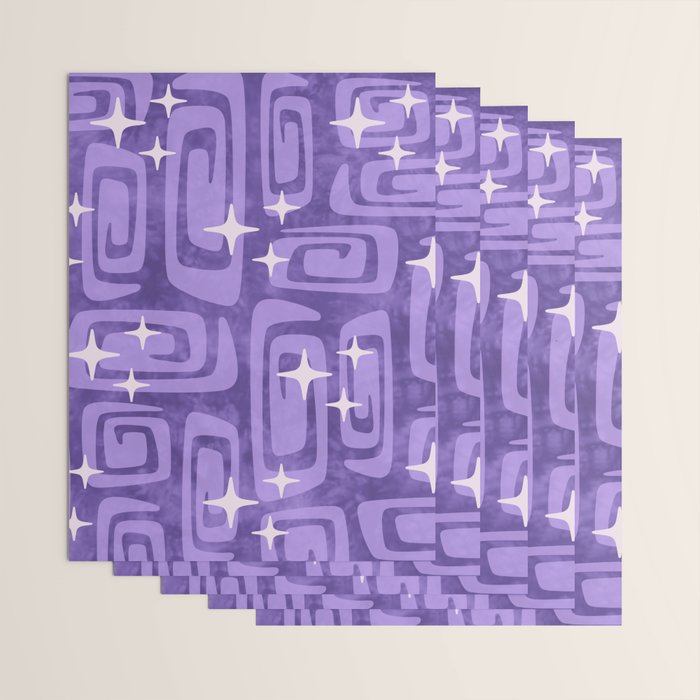 Mid Century Modern Cosmic Galaxies 584 Purple Wrapping Paper Gallery Image 3